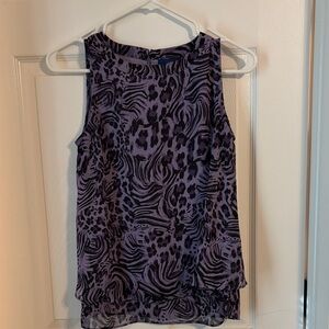 Apt. 9 Purple Patterned Sleeveless Blouse